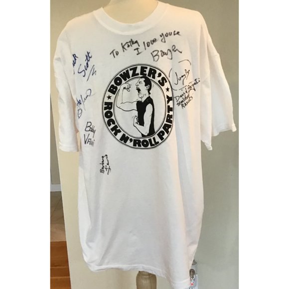 Bowzer Rock and Roll T Shirt Autographed Vintage XL - Picture 2 of 5
